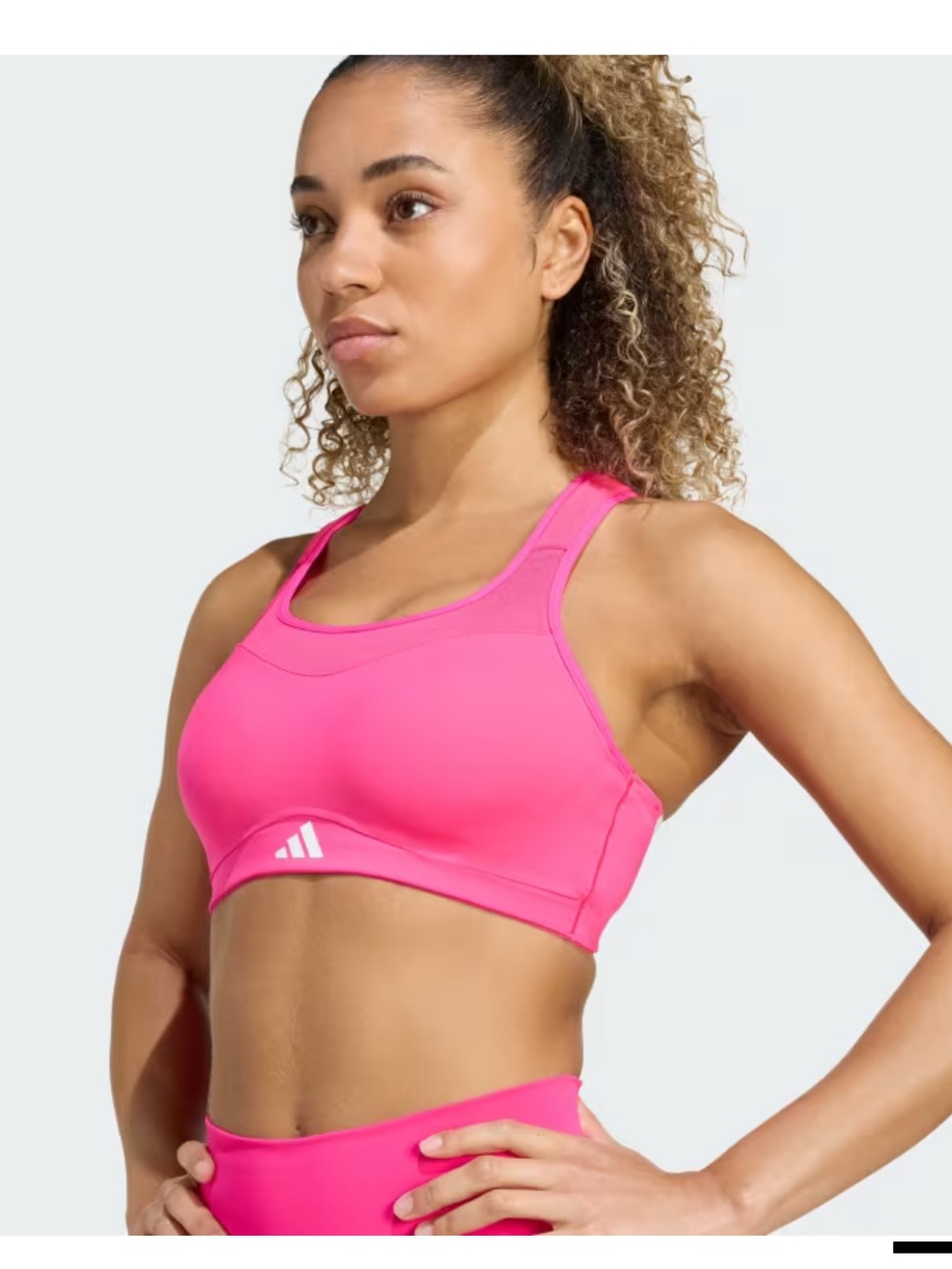 adidas Hot Shock Pink High-Support TLRD Impact Training Sports Bra